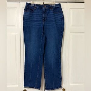 Talbots Dark Blue Straight Leg Jeans Curvy Ramona Wash Lycra Women’s Size 14